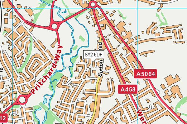 SY2 6DF map - OS VectorMap District (Ordnance Survey)