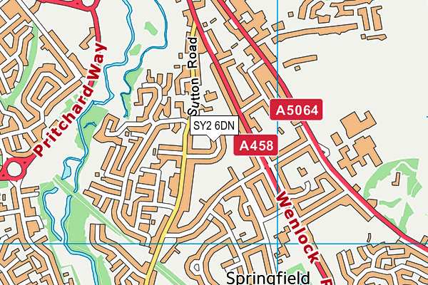 SY2 6DN map - OS VectorMap District (Ordnance Survey)