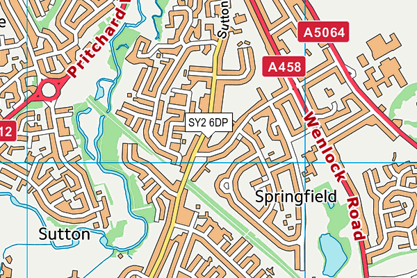 SY2 6DP map - OS VectorMap District (Ordnance Survey)