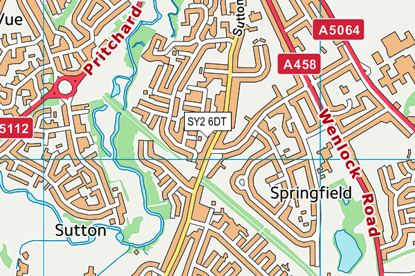 SY2 6DT map - OS VectorMap District (Ordnance Survey)