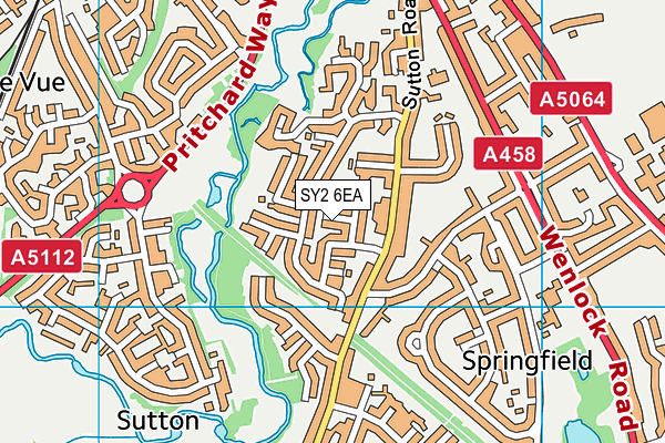 SY2 6EA map - OS VectorMap District (Ordnance Survey)