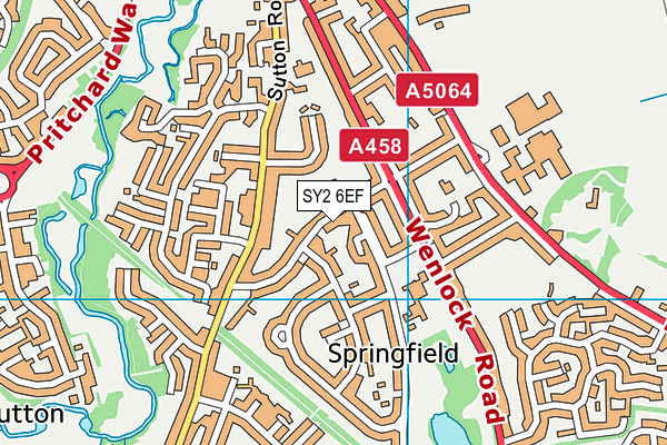 SY2 6EF map - OS VectorMap District (Ordnance Survey)