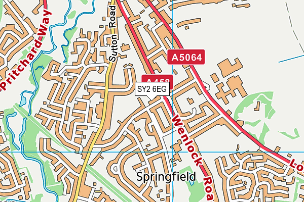 SY2 6EG map - OS VectorMap District (Ordnance Survey)