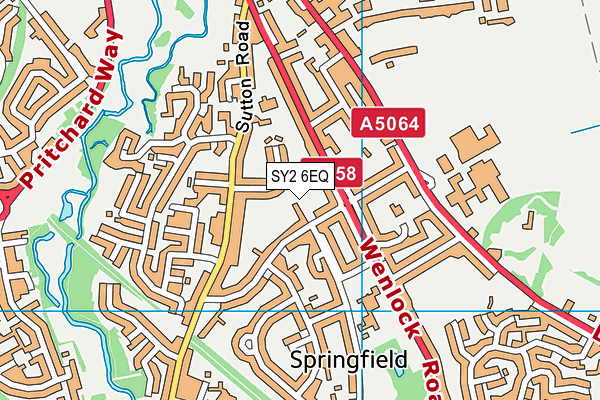 SY2 6EQ map - OS VectorMap District (Ordnance Survey)