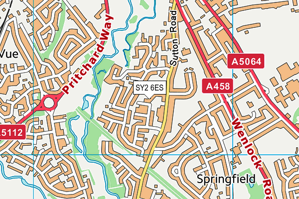 SY2 6ES map - OS VectorMap District (Ordnance Survey)