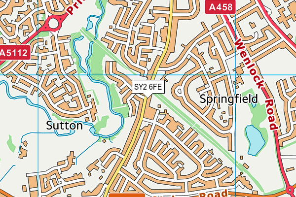 SY2 6FE map - OS VectorMap District (Ordnance Survey)