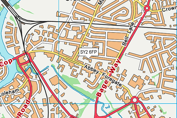 SY2 6FP map - OS VectorMap District (Ordnance Survey)