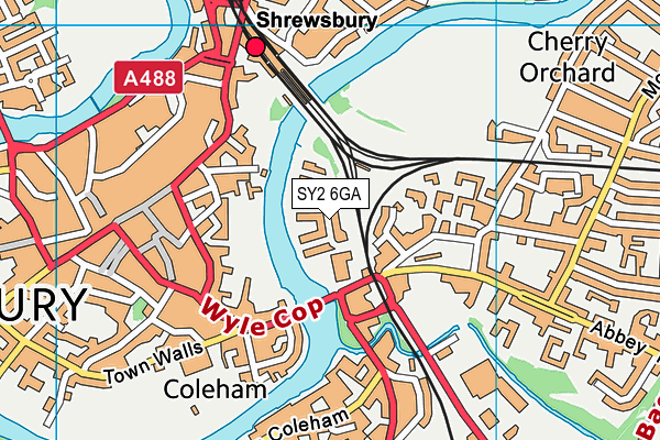 SY2 6GA map - OS VectorMap District (Ordnance Survey)