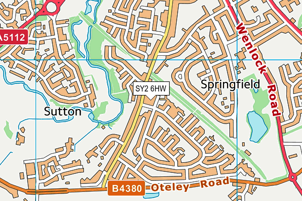 SY2 6HW map - OS VectorMap District (Ordnance Survey)