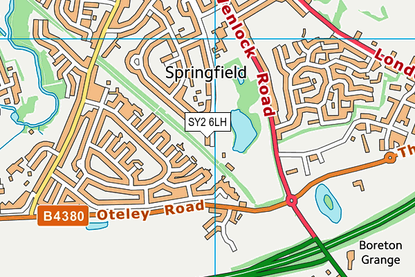Springfield Recreation Ground map (SY2 6LH) - OS VectorMap District (Ordnance Survey)