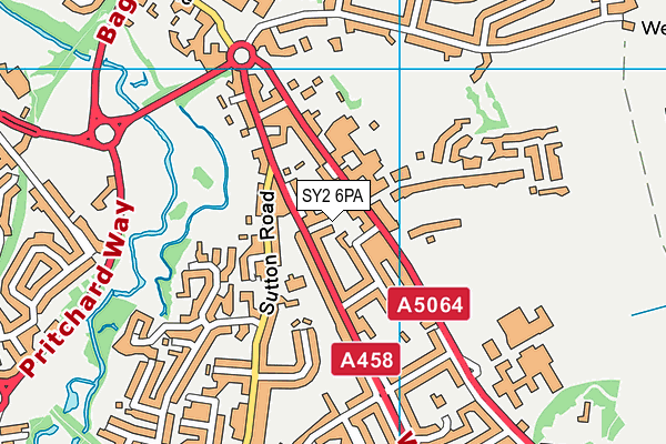 SY2 6PA map - OS VectorMap District (Ordnance Survey)