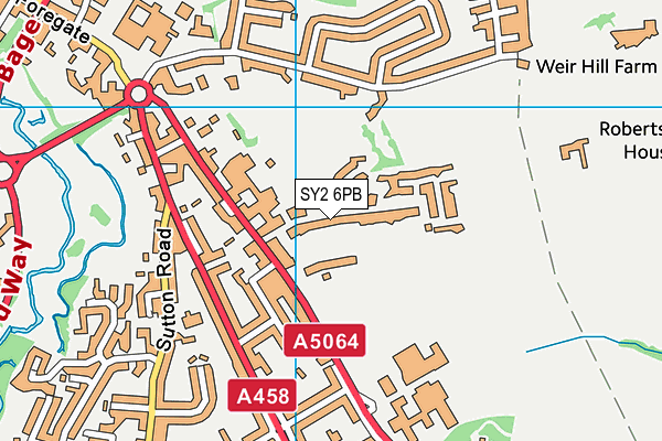 SY2 6PB map - OS VectorMap District (Ordnance Survey)