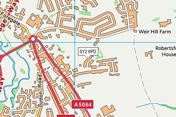 SY2 6PD map - OS VectorMap District (Ordnance Survey)