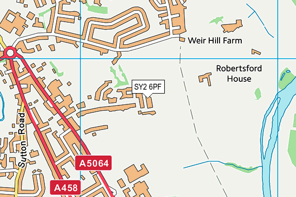 SY2 6PF map - OS VectorMap District (Ordnance Survey)