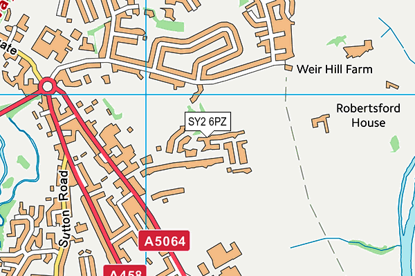 SY2 6PZ map - OS VectorMap District (Ordnance Survey)