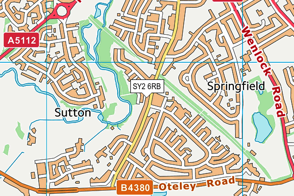 SY2 6RB map - OS VectorMap District (Ordnance Survey)