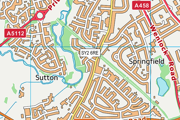 SY2 6RE map - OS VectorMap District (Ordnance Survey)