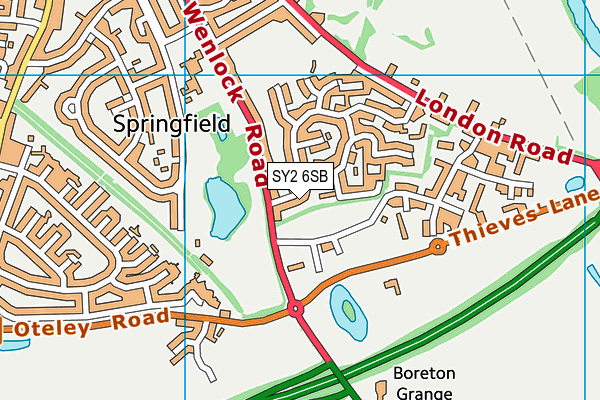 SY2 6SB map - OS VectorMap District (Ordnance Survey)