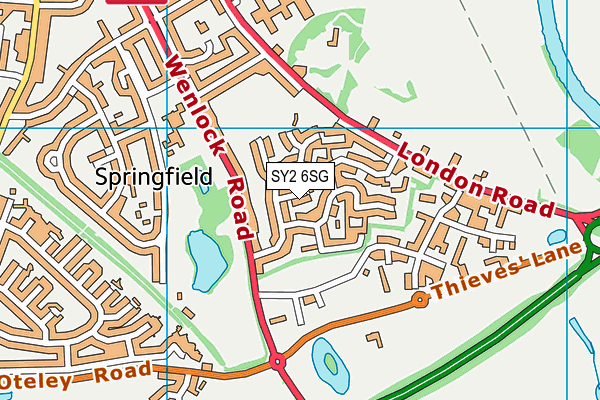 SY2 6SG map - OS VectorMap District (Ordnance Survey)