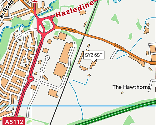 SY2 6ST map - OS VectorMap District (Ordnance Survey)