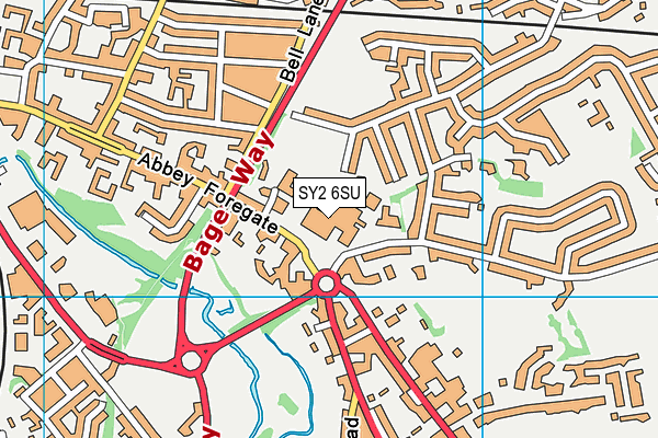 SY2 6SU map - OS VectorMap District (Ordnance Survey)