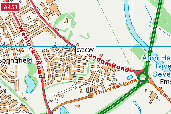 SY2 6SW map - OS VectorMap District (Ordnance Survey)
