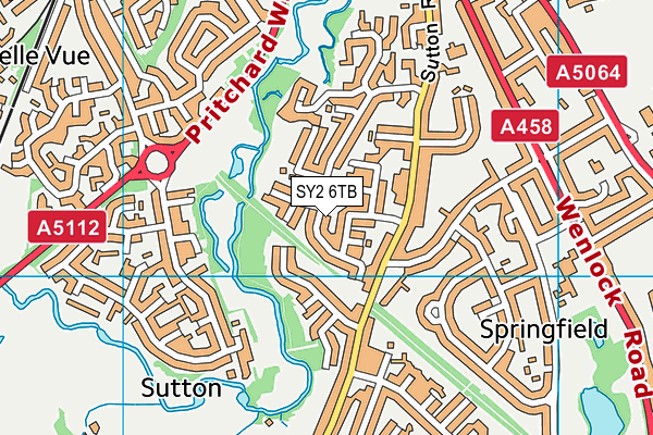 SY2 6TB map - OS VectorMap District (Ordnance Survey)