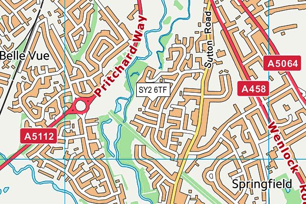 SY2 6TF map - OS VectorMap District (Ordnance Survey)