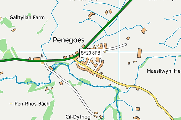 SY20 8PB map - OS VectorMap District (Ordnance Survey)