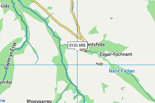 SY20 8RE map - OS VectorMap District (Ordnance Survey)