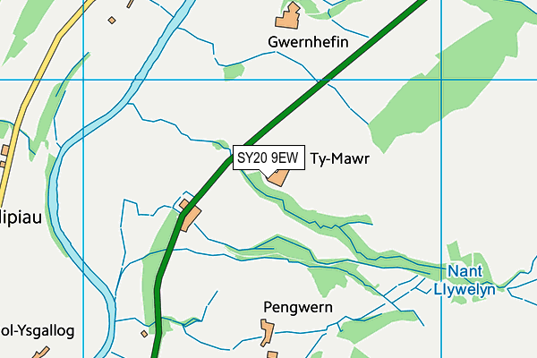 SY20 9EW map - OS VectorMap District (Ordnance Survey)