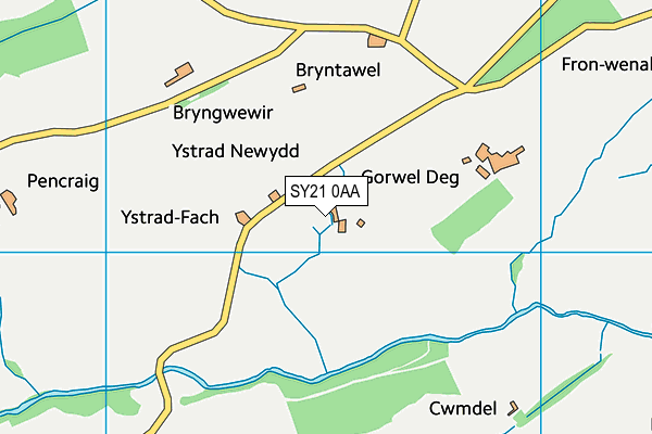 SY21 0AA map - OS VectorMap District (Ordnance Survey)