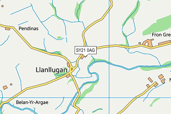 SY21 0AG map - OS VectorMap District (Ordnance Survey)