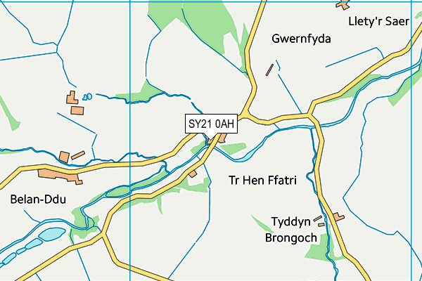 SY21 0AH map - OS VectorMap District (Ordnance Survey)