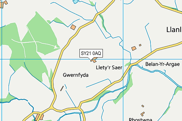 SY21 0AQ map - OS VectorMap District (Ordnance Survey)