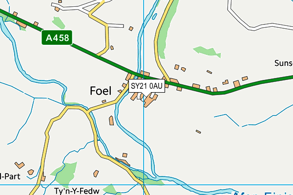 SY21 0AU map - OS VectorMap District (Ordnance Survey)