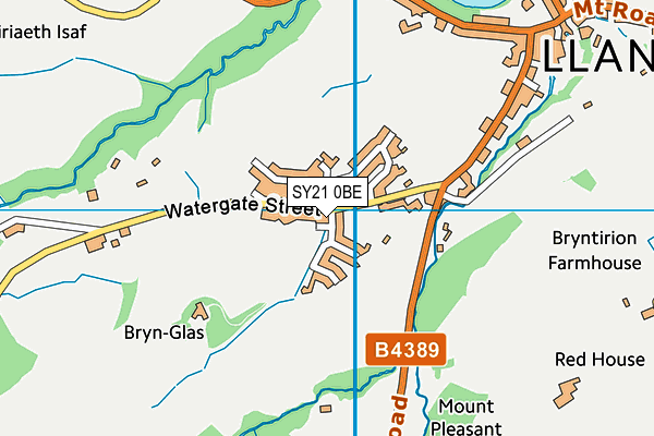 SY21 0BE map - OS VectorMap District (Ordnance Survey)