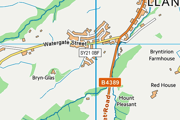 SY21 0BF map - OS VectorMap District (Ordnance Survey)
