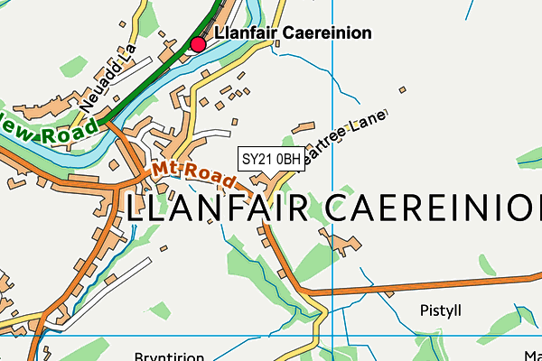 SY21 0BH map - OS VectorMap District (Ordnance Survey)