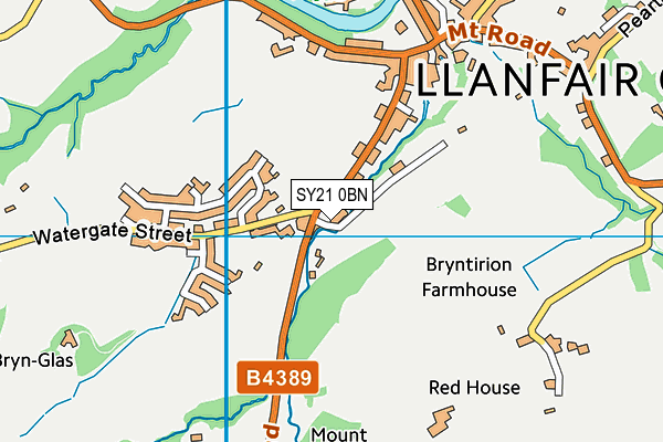 SY21 0BN map - OS VectorMap District (Ordnance Survey)