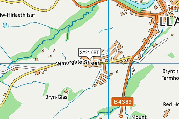 SY21 0BT map - OS VectorMap District (Ordnance Survey)