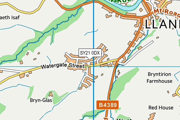 SY21 0DX map - OS VectorMap District (Ordnance Survey)