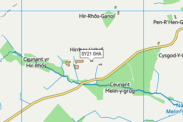 SY21 0HA map - OS VectorMap District (Ordnance Survey)