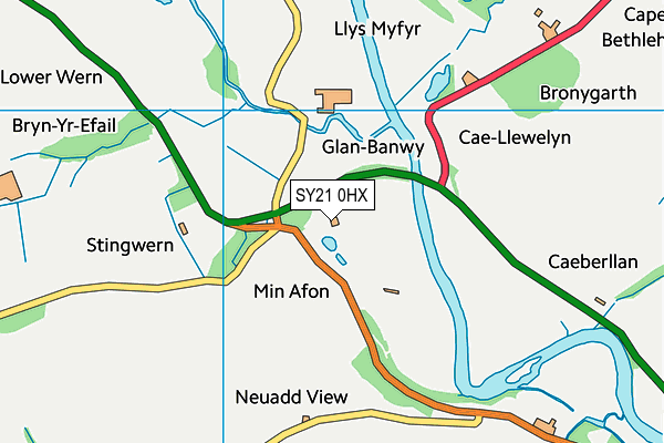 SY21 0HX map - OS VectorMap District (Ordnance Survey)