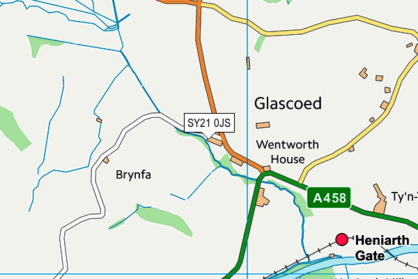 SY21 0JS map - OS VectorMap District (Ordnance Survey)