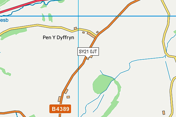 SY21 0JT map - OS VectorMap District (Ordnance Survey)