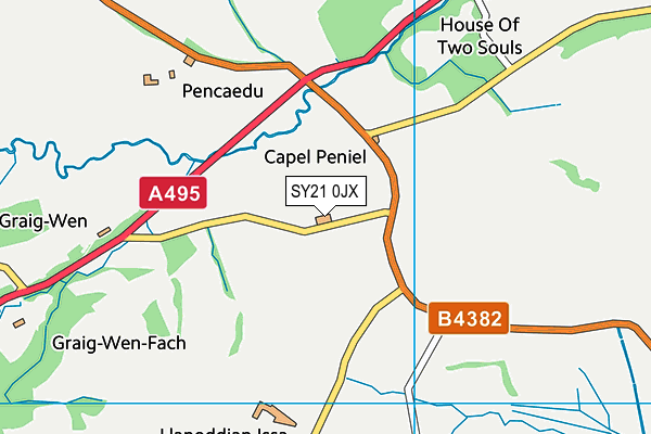 SY21 0JX map - OS VectorMap District (Ordnance Survey)