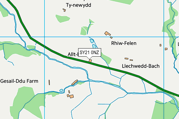 SY21 0NZ map - OS VectorMap District (Ordnance Survey)