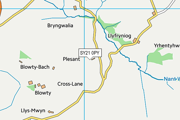 SY21 0PY map - OS VectorMap District (Ordnance Survey)