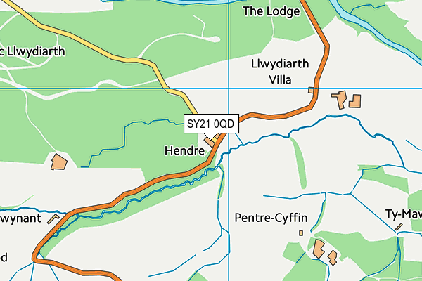 SY21 0QD map - OS VectorMap District (Ordnance Survey)